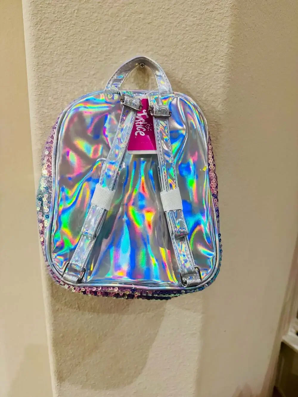 Justice Girls Ombre Sequined Mini Backpack Silver Iridescent
